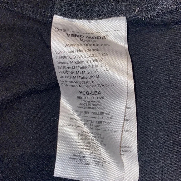 Vero Moda bliack lightweight  pocket jacket blazer Sz M - Picture 8 of 11